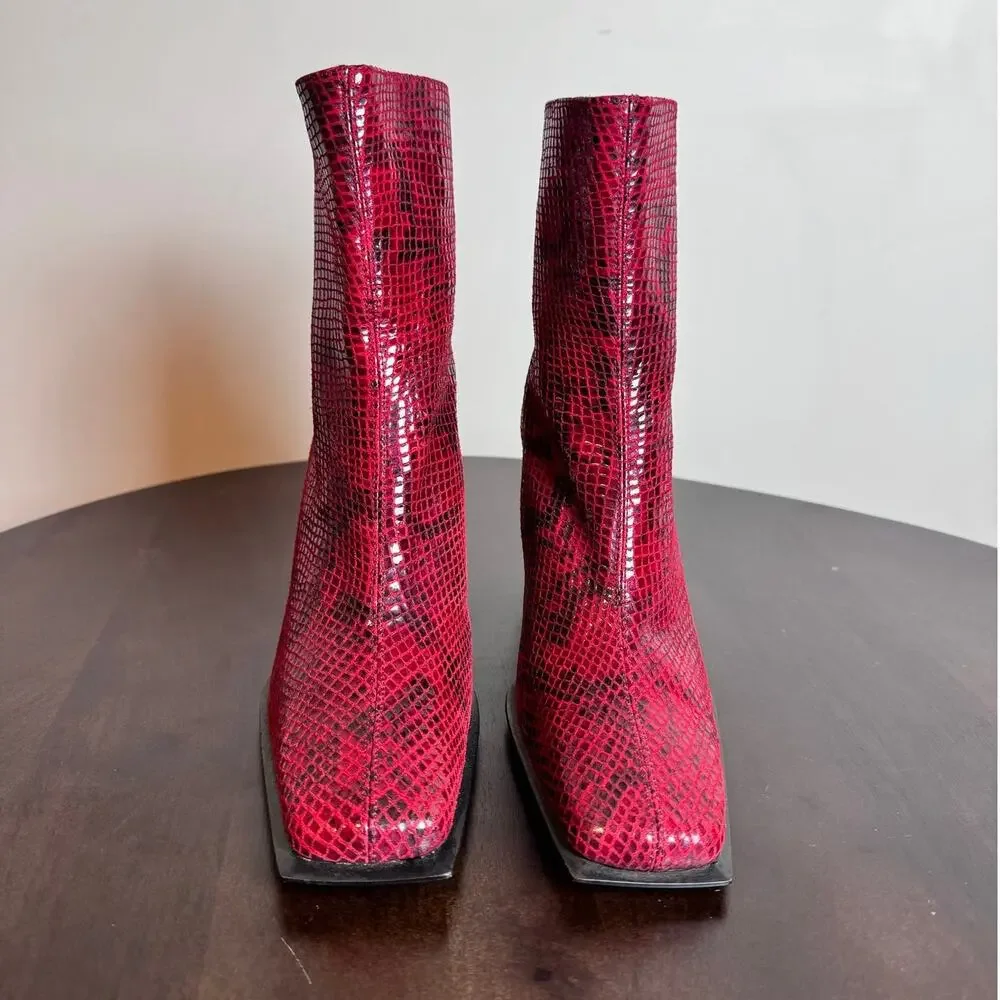 Stuart Weitzman Red Ankle Boots - Picture 2 of 11